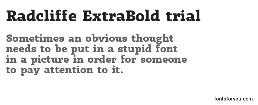 Review of the Radcliffe ExtraBold trial Font