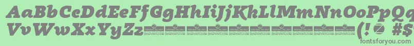 Radcliffe Heavy Italic trial Font – Gray Fonts on Green Background