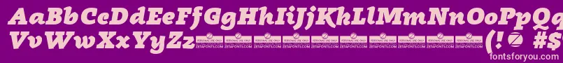 Radcliffe Heavy Italic trial Font – Pink Fonts on Purple Background