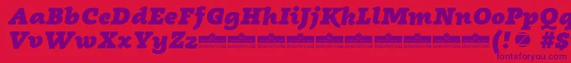 Radcliffe Heavy Italic trial Font – Purple Fonts on Red Background