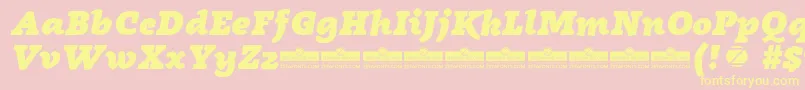 Radcliffe Heavy Italic trial Font – Yellow Fonts on Pink Background