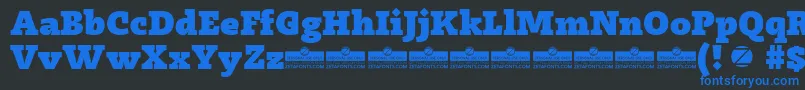 Radcliffe Heavy trial Font – Blue Fonts on Black Background