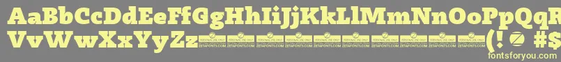 Radcliffe Heavy trial Font – Yellow Fonts on Gray Background