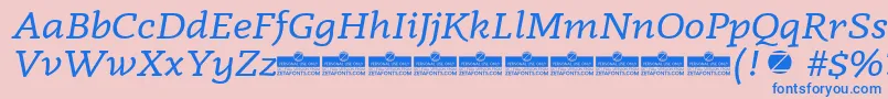 Radcliffe Italic trial Font – Blue Fonts on Pink Background