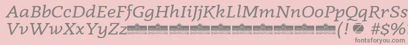 Radcliffe Italic trial Font – Gray Fonts on Pink Background