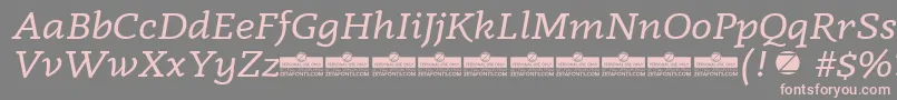 Radcliffe Italic trial Font – Pink Fonts on Gray Background