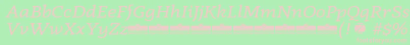 Radcliffe Italic trial Font – Pink Fonts on Green Background
