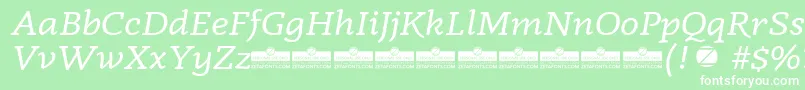 Radcliffe Italic trial Font – White Fonts on Green Background