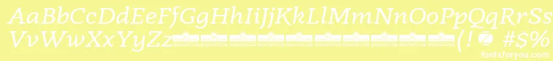 フォントRadcliffe Italic trial – 黄色い背景に白い文字