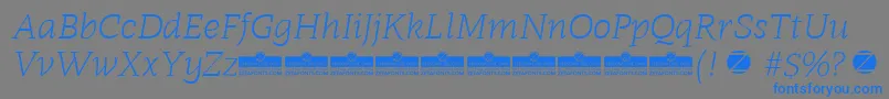Radcliffe Light Italic trial Font – Blue Fonts on Gray Background