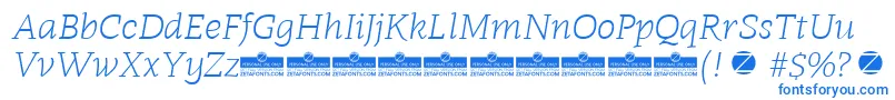 Radcliffe Light Italic trial Font – Blue Fonts on White Background