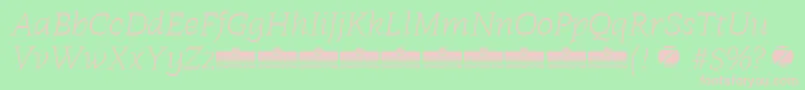 Radcliffe Light Italic trial Font – Pink Fonts on Green Background
