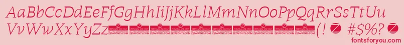 fuente Radcliffe Light Italic trial – Fuentes Rojas Sobre Fondo Rosa