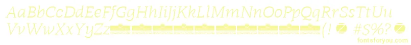 Radcliffe Light Italic trial-fontti – keltaiset fontit