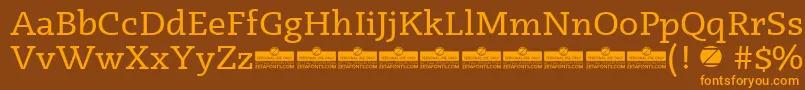 Шрифт Radcliffe Regular trial – оранжевые шрифты на коричневом фоне