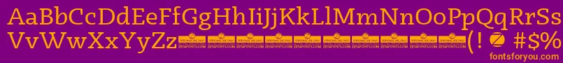 Radcliffe Regular trial Font – Orange Fonts on Purple Background