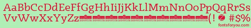 Radcliffe Regular trial Font – Red Fonts on Green Background
