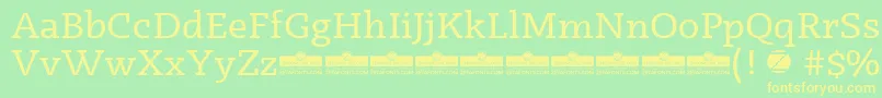 Radcliffe Regular trial Font – Yellow Fonts on Green Background