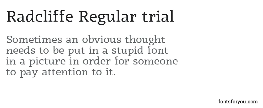 Radcliffe Regular trial Font