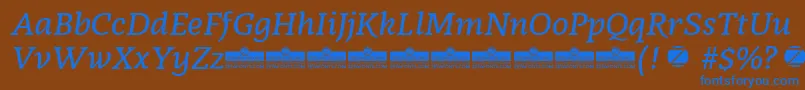 Radcliffe SemiBold Italic trial Font – Blue Fonts on Brown Background