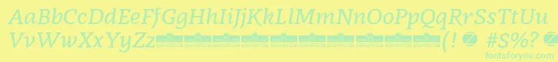 Radcliffe SemiBold Italic trial Font – Green Fonts on Yellow Background