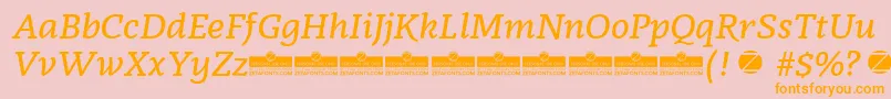 Radcliffe SemiBold Italic trial Font – Orange Fonts on Pink Background