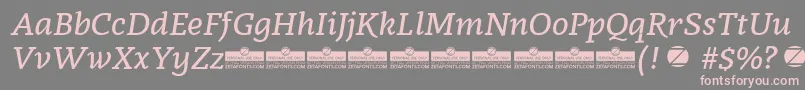 Radcliffe SemiBold Italic trial Font – Pink Fonts on Gray Background