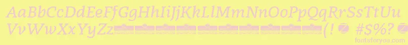 Radcliffe SemiBold Italic trial Font – Pink Fonts on Yellow Background