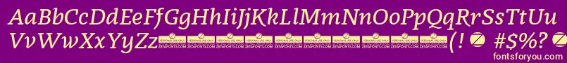 Radcliffe SemiBold Italic trial Font – Yellow Fonts on Purple Background