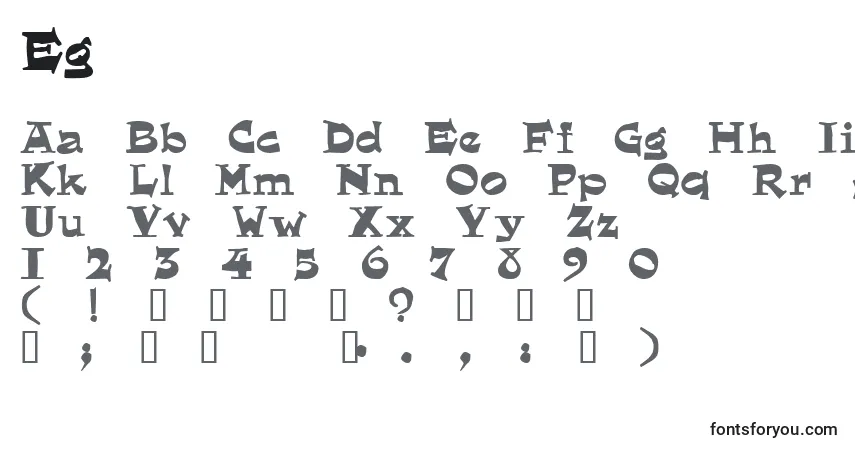 Шрифт Eg – алфавит, цифры, специальные символы