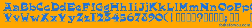 Eg Font – Blue Fonts on Orange Background