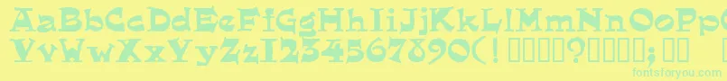 Eg Font – Green Fonts on Yellow Background