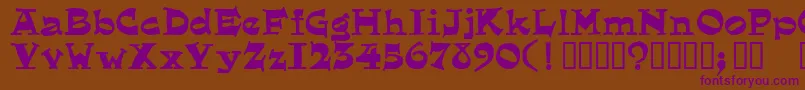 Eg Font – Purple Fonts on Brown Background