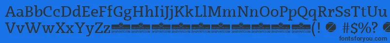 Czcionka Radcliffe SemiBold trial – czarne czcionki na niebieskim tle