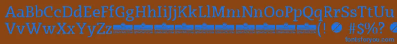 Czcionka Radcliffe SemiBold trial – niebieskie czcionki na brązowym tle
