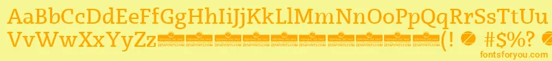 Шрифт Radcliffe SemiBold trial – оранжевые шрифты на жёлтом фоне