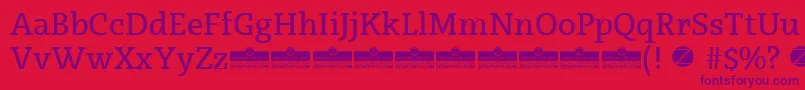 Radcliffe SemiBold trial-fontti – violetit fontit punaisella taustalla