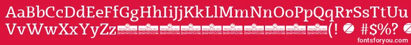 Czcionka Radcliffe SemiBold trial – białe czcionki na czerwonym tle