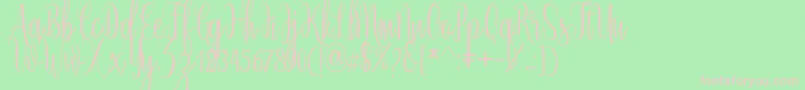 Radeshia Font – Pink Fonts on Green Background