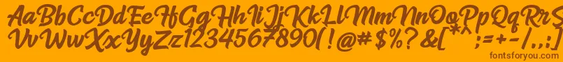 Radiant Font – Brown Fonts on Orange Background