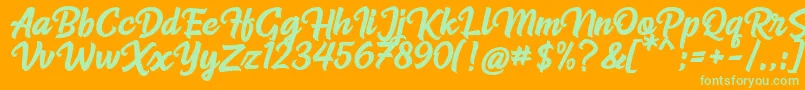 Radiant Font – Green Fonts on Orange Background