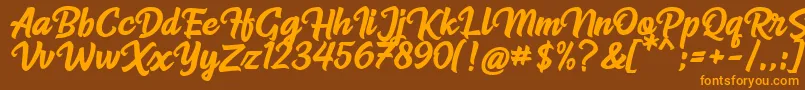 Radiant Font – Orange Fonts on Brown Background