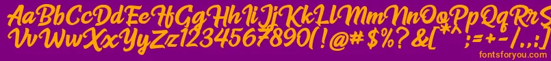 Radiant Font – Orange Fonts on Purple Background