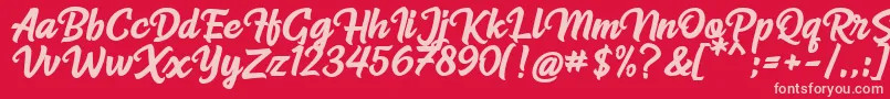 Radiant Font – Pink Fonts on Red Background