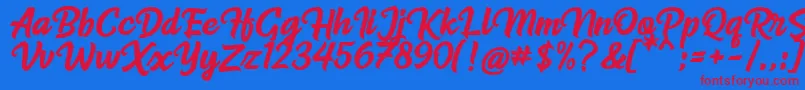 Radiant Font – Red Fonts on Blue Background