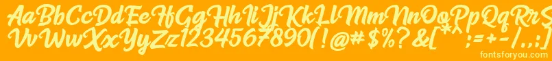 Radiant Font – Yellow Fonts on Orange Background