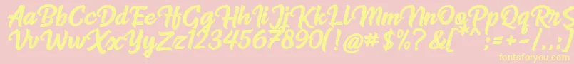 Radiant-Schriftart – Gelbe Schriften auf rosa Hintergrund