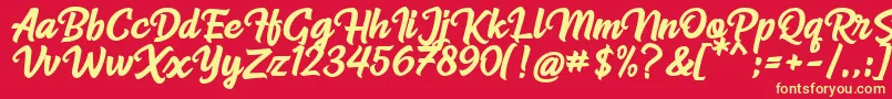 Radiant Font – Yellow Fonts on Red Background