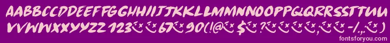Radical Brush DEMO Font – Pink Fonts on Purple Background