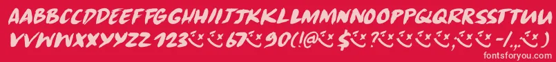 Radical Brush DEMO Font – Pink Fonts on Red Background